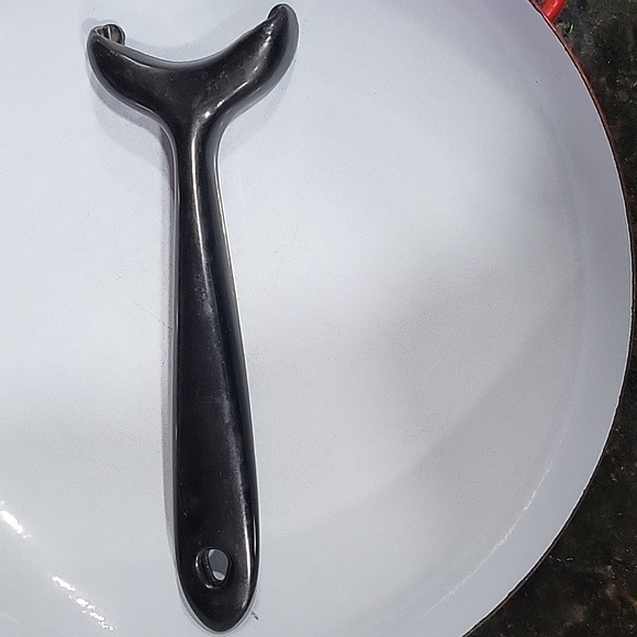 Vintage Krenit Denmark Handy Pan Hebert Krenchel Skillet 10” Red White w/ handle - Picture 7 of 8